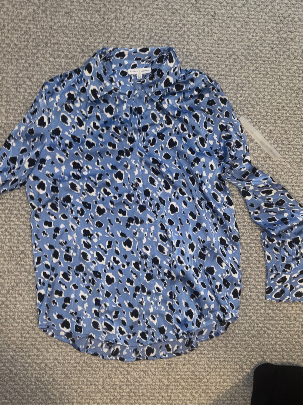 Maison Jules Blue Animal-Print blouse